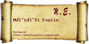 Mátéfi Evelin névjegykártya